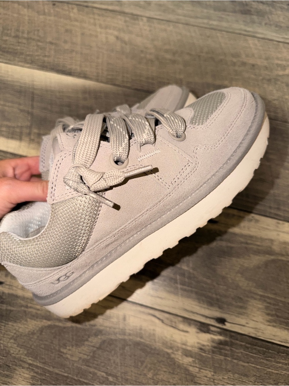 UGG Light Gray Suede & Mesh Chunky Sneakers